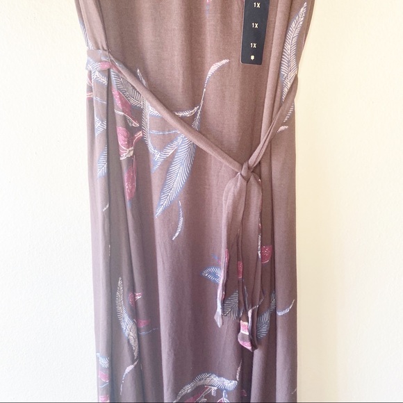 LUCKY BRAND Brown Floral Plus Size 1X Maxi Dress - Picture 5 of 9